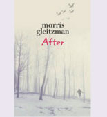 Book cover with scene of winter trees and snow