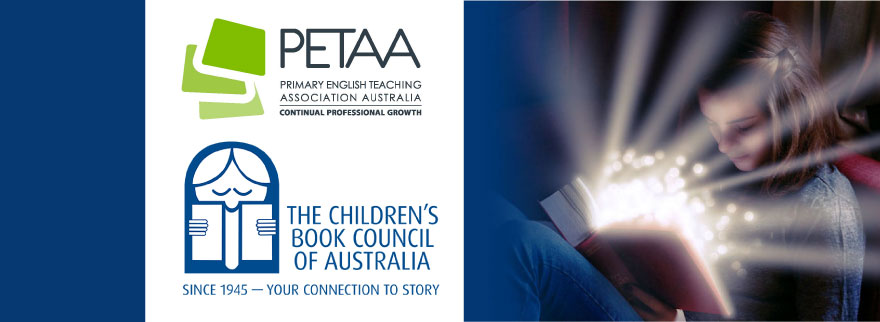 PETAA and CBCA logos with image of a girl reading