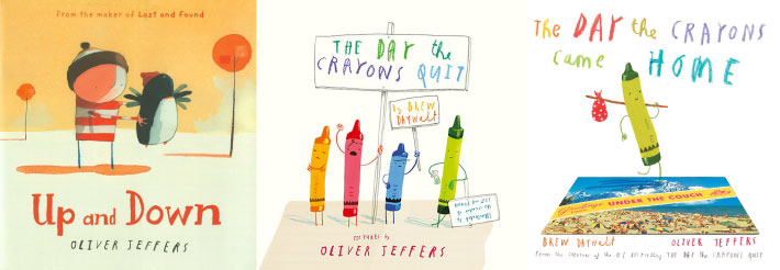 Jeffers’ covers: Up and down, The Day the Caryons Quit and The Day the Crayons Came Home