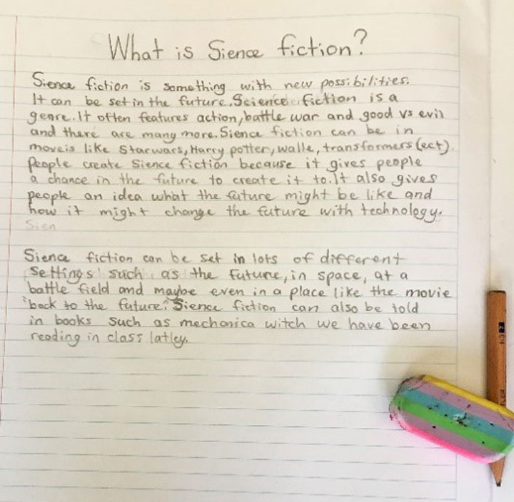 Student text example titled What is Science Fiction?