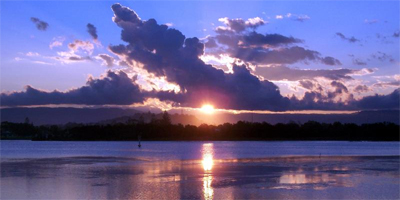 Image of a sunset over Lake Illawarra