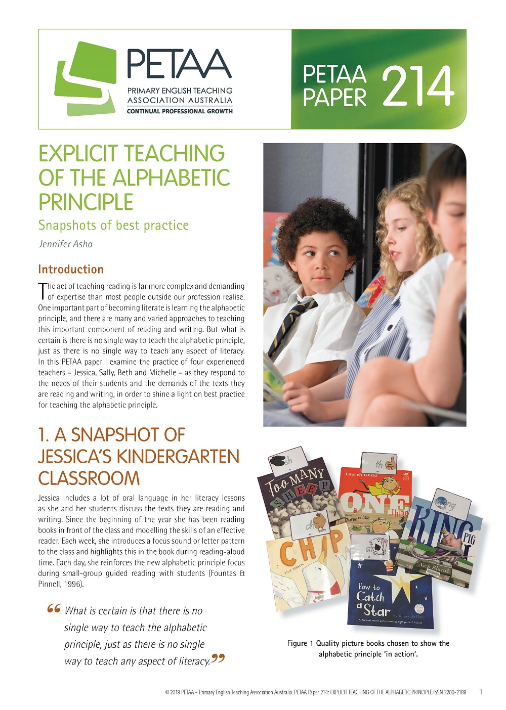 PP214:Explicit teaching of the alphabetic principle