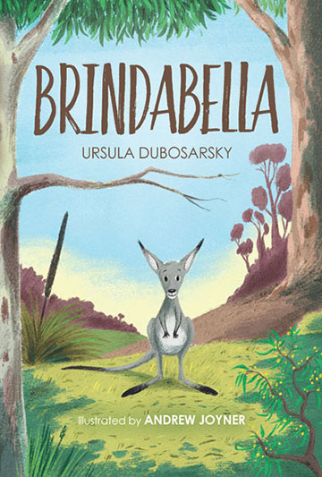 Depiction of a young Kangaroo between trees in open woodland setting on Brindabella