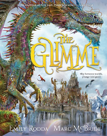 A phantasmagorical  dragon on Glimme book cover