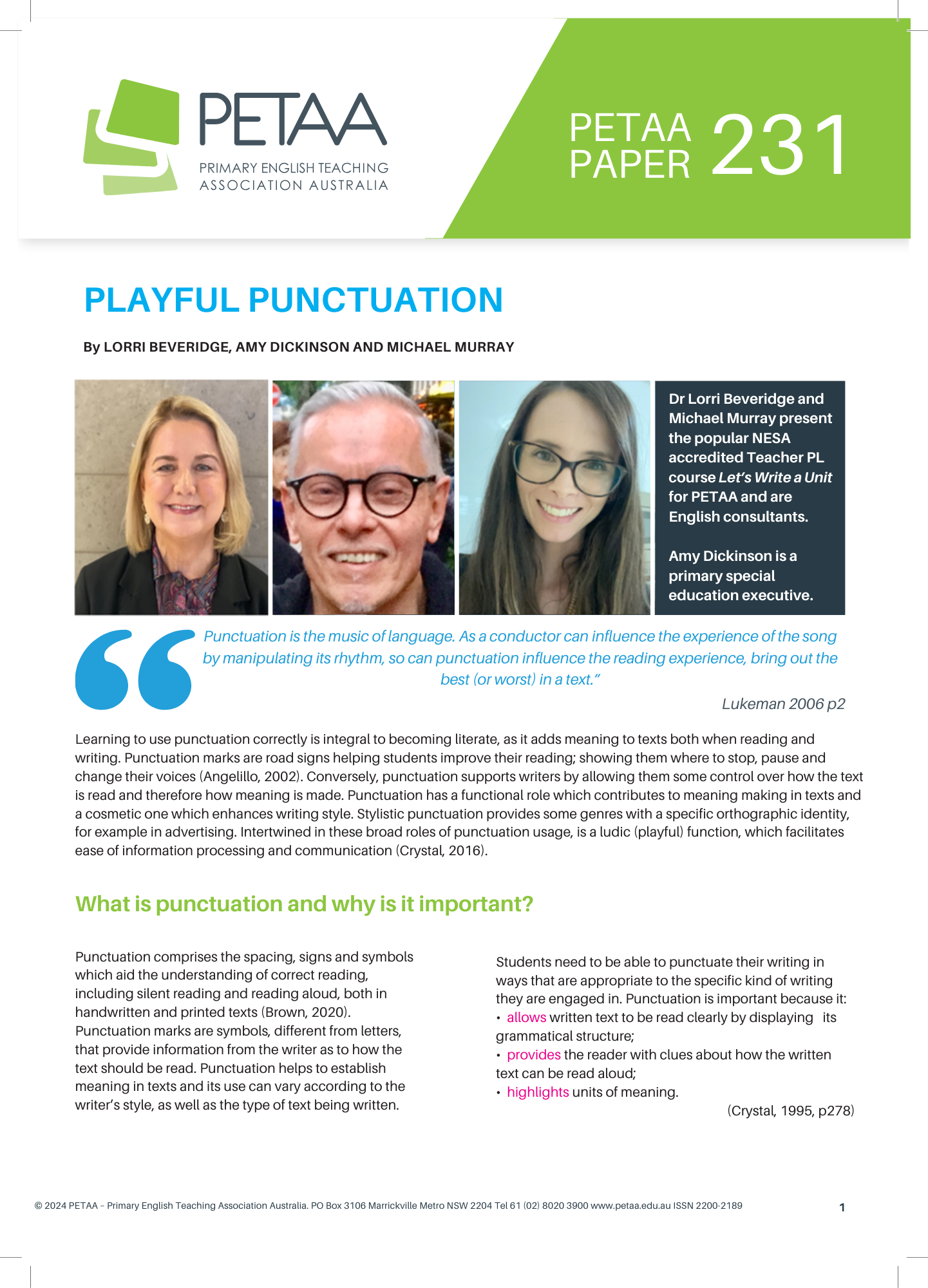 PP231: Playful punctuation